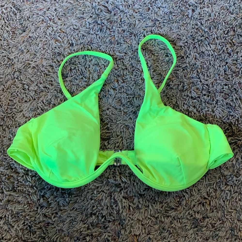 Women's Junior's Neon Green Vacation Preppy Sexy Hot Bikini Swimsuit Top S